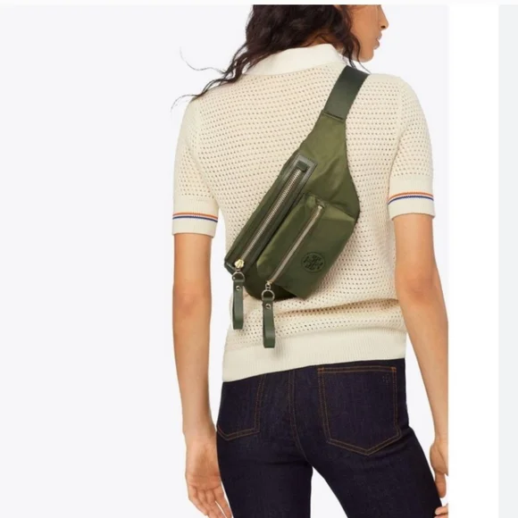 Tory Burch Olive Green Belt Bag Nylon Bum Bag - Picture 3 of 11